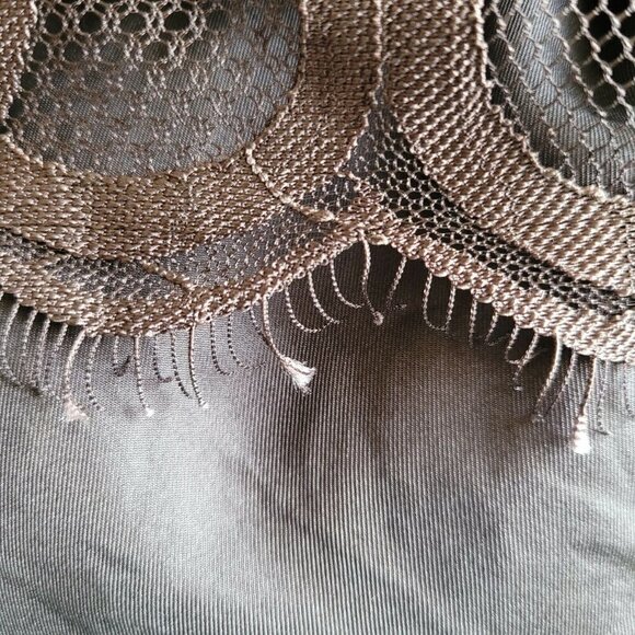 Robert Rodriguez Sz 2 Off The Shoulder Top Lace Over Silk Brown Circle Design - Picture 11 of 11